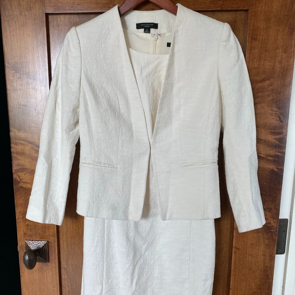 Ann Taylor Suit Dress Set  - Ivory Boucle